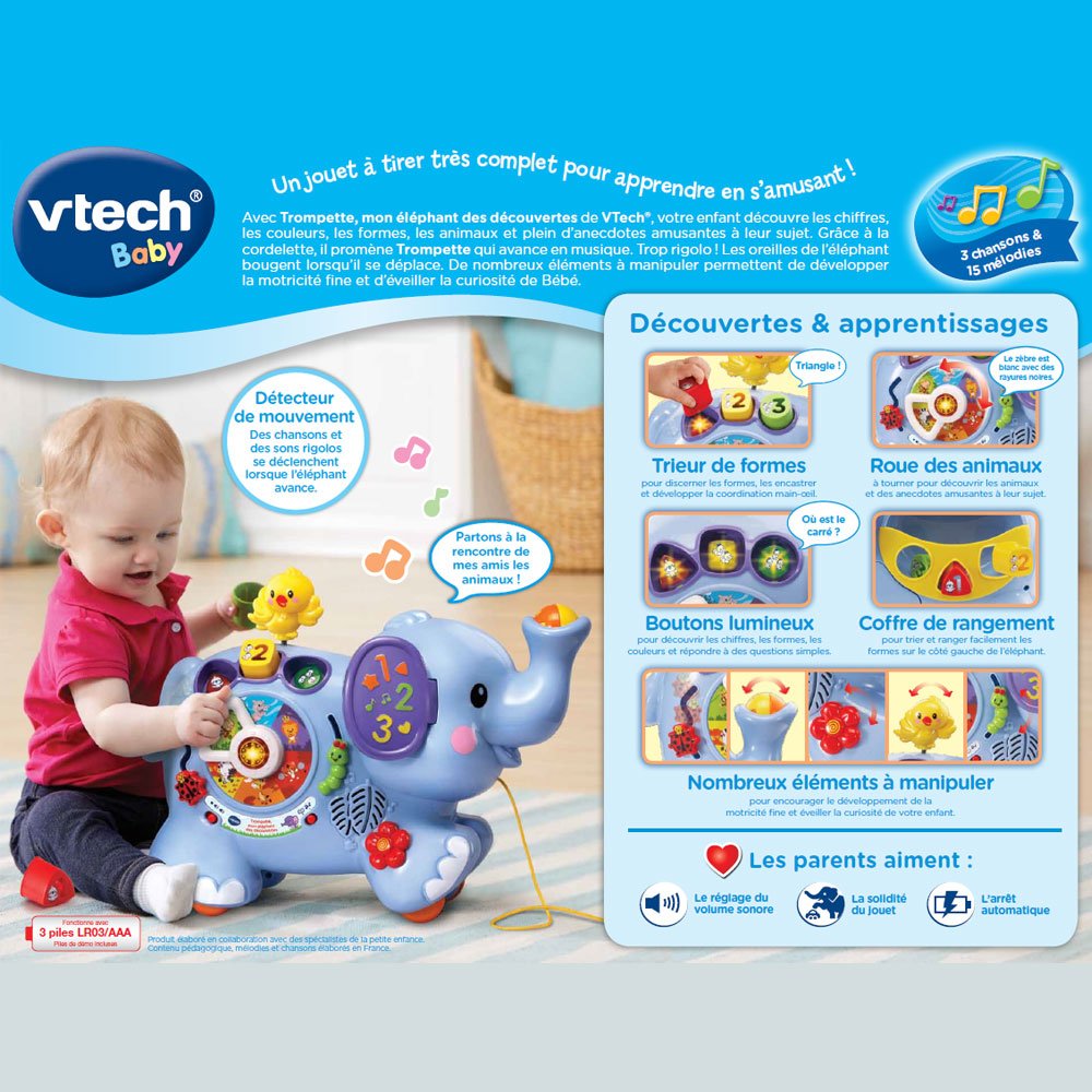 Trompette Mon Elephant Des Decouvertes Vtech Lesjouets Ma Trompette Mon Elephant Des Decouvertes Vtech Lesjouets Ma