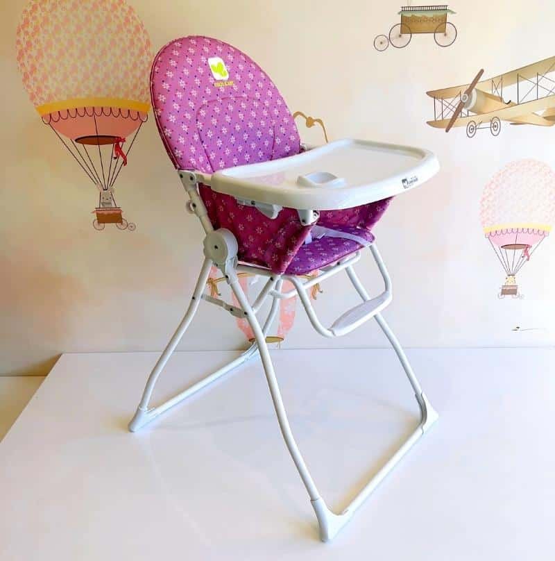 Chaise Haute Bébé Bambisol Évolutive - 6 Hauteurs, Pliable, Compacte - Harnais 5 Points - Vert Tilleul
