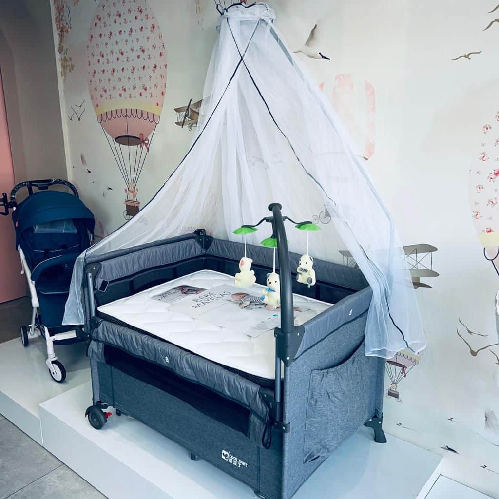 3 en 1 Lit Cododo Bébé Convertible avec Matelas Berceau Bébé