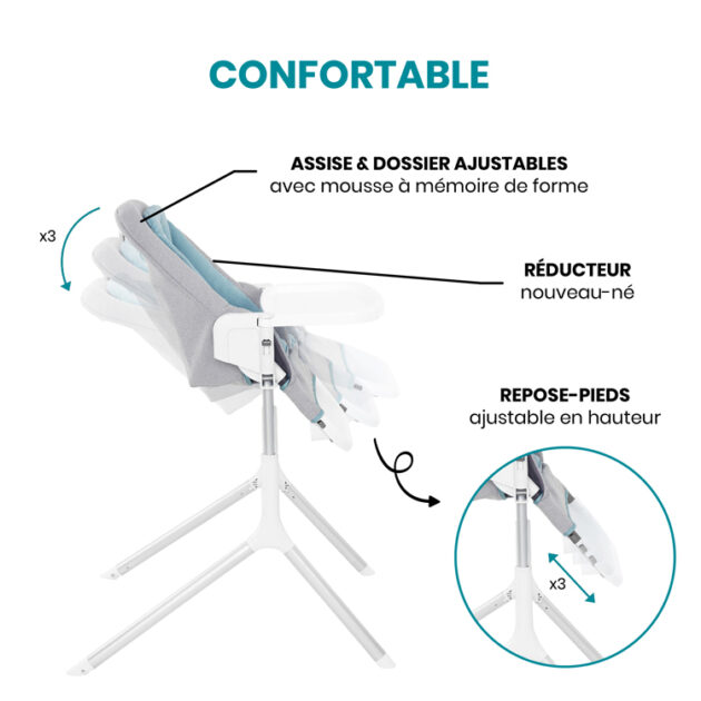 slick confort chaise haute 2en1