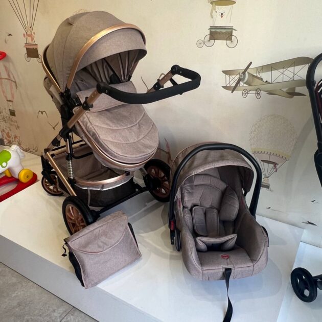pack poussette plus sac et cosi beige v6+c