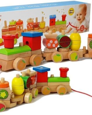 emballage vivi wood train en bois 30 pcs