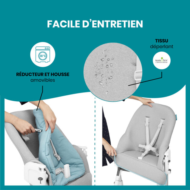 entretien de slick chaise haute 2en1