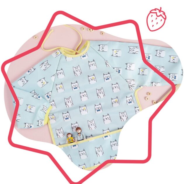 grande poche bavoir new bleu badadbulle