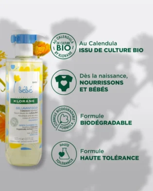 klorane bébé gel lavant 500ml 2