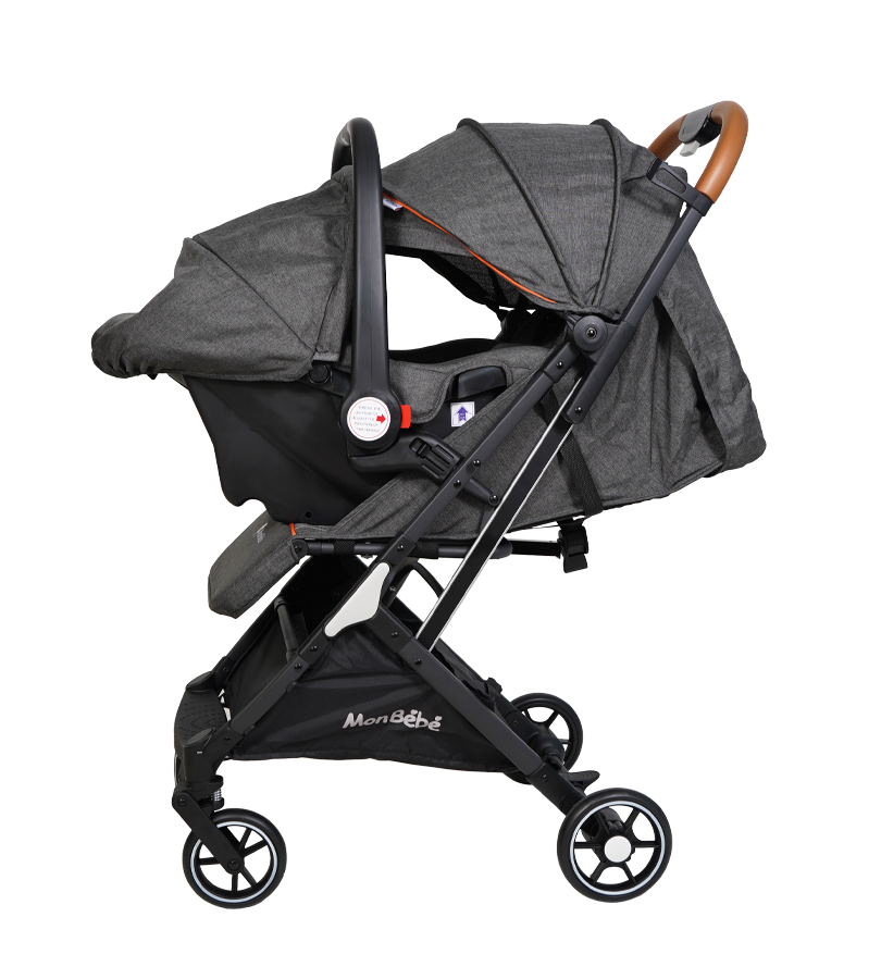 POUSSETTE RÉVERSIBLE + MAXI COSI + SAC A LANGER BEIGE – MON BÉBÉ