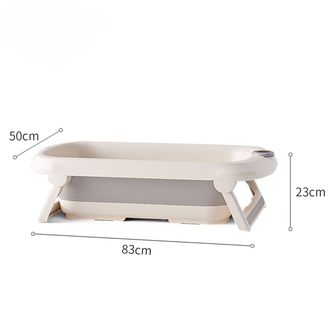 Baignoire Bébé Pliable MINGPINHUIUS Avec Thermomètre - 0-36 Mois, Grise